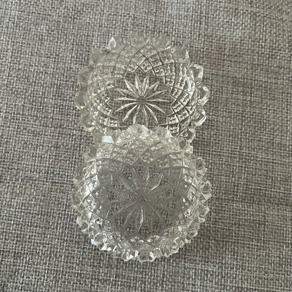 Vintage Cut Glass Salt Cellars (Set of 2)